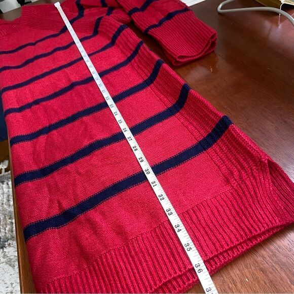 LuLaRoe Lauren Sweater Dress Striped Red Blue 3X - Picture 7 of 10